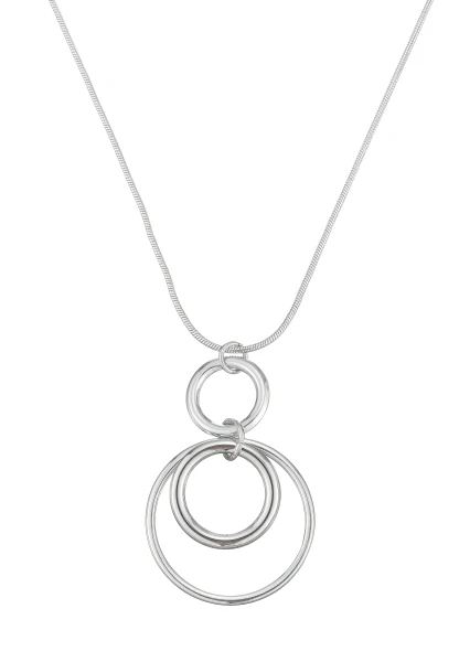 Leslii Lange Kette Ringe Edelstahl Silber Preisnachlass
