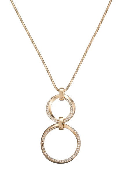 Leslii Lange Kette Glitzer Ringe Gold Saisonschlussverkauf