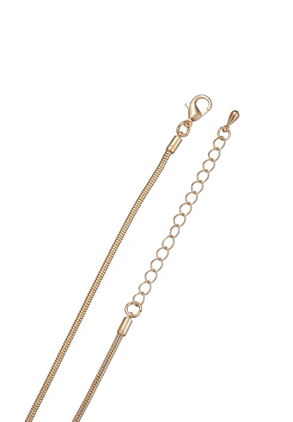 Leslii Lange Kette Glitzer Ringe Gold Saisonschlussverkauf