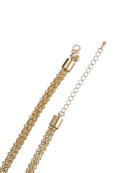 Leslii Kurze Halskette Glitzer Kristall in Gold Weihnachtsangebot