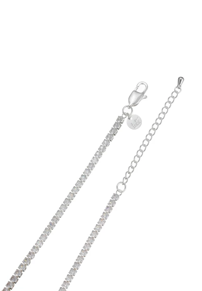 Leslii kurze Halskette Stainless Kristall versilbert in Silber/Weiß Jubiläumsangebot