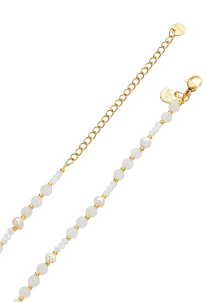 Leslii kurze Halskette Stainless Pearls in Weiß Heißer Verkauf
