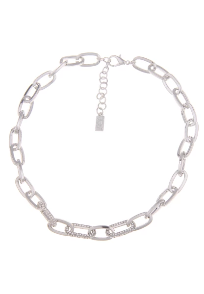 Leslii Kurze Halskette Strass Glieder Collier Silber Online Outlet