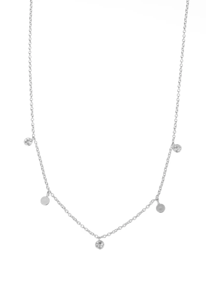 Leslii kurze Kette Recycled Kristall versilbert Zeitlich begrenztes Angebot