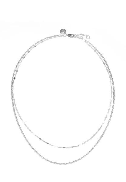 Leslii kurze Layering-Kette Recycled versilbert Exklusive Angebote