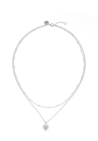 Leslii kurze Kette Recycled Herz versilbert Blitzangebot