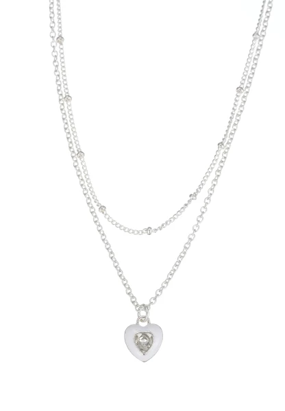 Leslii kurze Kette Recycled Herz versilbert Blitzangebot