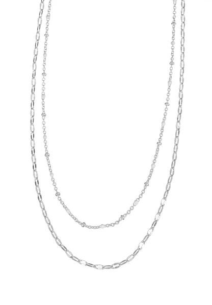 Leslii kurze Layering-Kette Recycled versilbert Große Rabatte