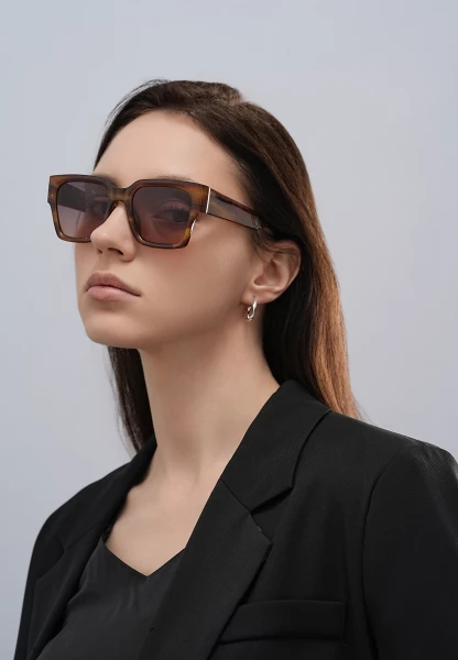 Leslii Sonnenbrille Retro Look Damen Sunglasses Designerbrille in Braun Sonderangebote