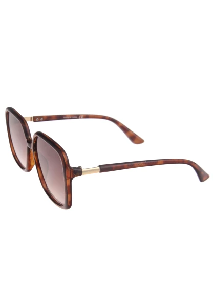 Leslii Sonnenbrille Damen Square Horn-Optik braune Designerbrille Sunglasses Kunststoff Braun Letzte 2 Tage