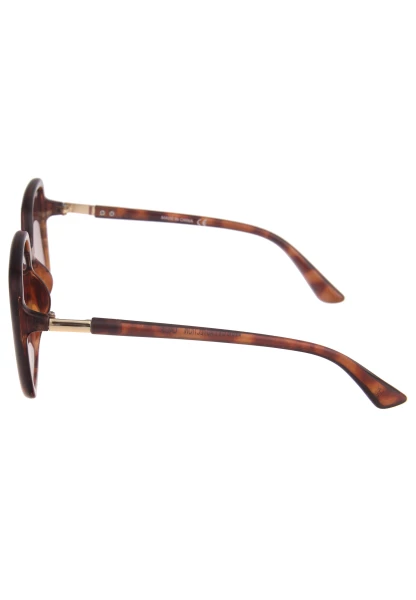 Leslii Sonnenbrille Damen Square Horn-Optik braune Designerbrille Sunglasses Kunststoff Braun Letzte 2 Tage