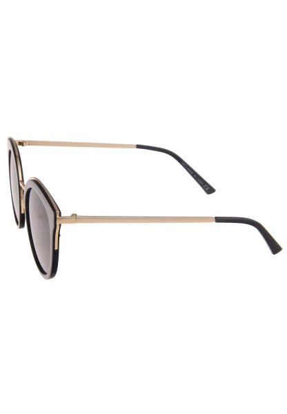 Leslii Sonnenbrille Damen Cateye schwarze Sonnenbrille Designerbrille Sunglasses Metall Schwarz Gold Bis zu 60% Rabatt