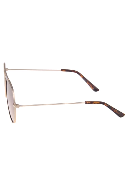 Leslii Sonnenbrille Damen Piloten-Brille Doppelsteg Designerbrille Sunglasses Metall Gold Braun 50% Rabatt mit kostenlosem Versand