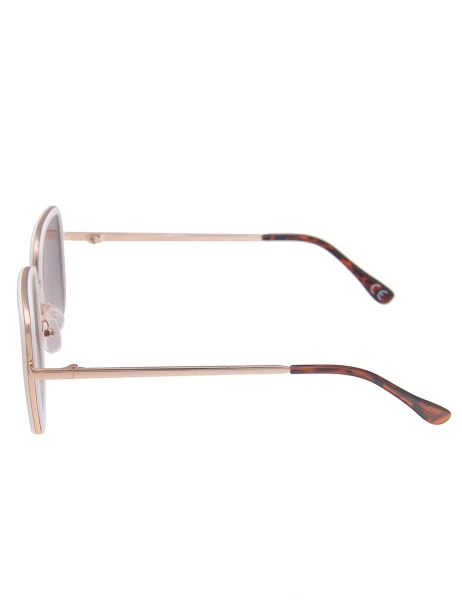 Leslii Sonnenbrille Square Look Eckig Damen Sunglasses Designerbrille in Weiß Gold Online