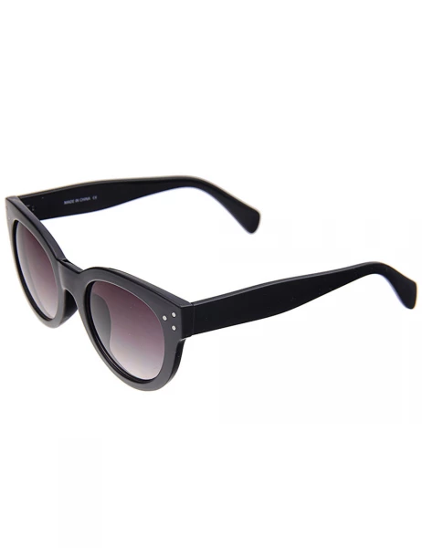 Leslii Sonnenbrille Damen Modern Classic-Look schwarze Designerbrille Sunglasses Schwarz Outlet