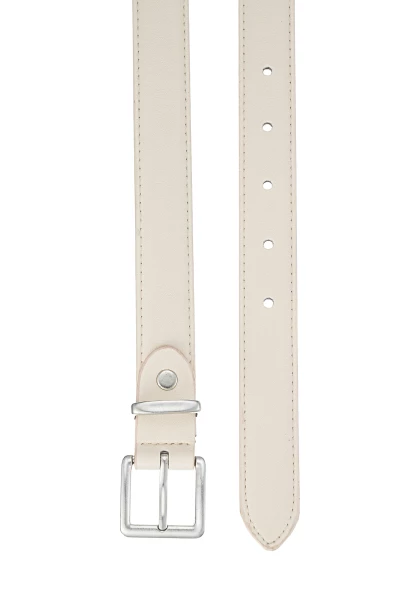 Leslii schmaler Gürtel Leder/PU | Weiß Schlussverkauf