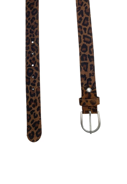 -50% SALE! Leslii Gürtel Leo Look 3cm echter Ledergürtel Braun Begrenztes Angebot