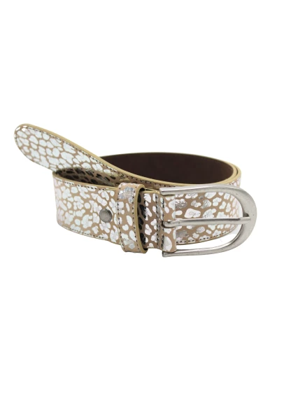 Leslii Ledergürtel Leo Print Metallic Online Shopping