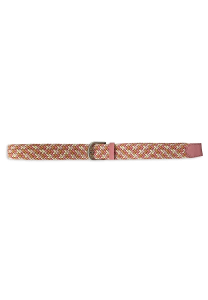 -50% SALE! Leslii Flechtgürtel Stretch mit Leder Applikation in Rosa Pink Creme Orange Saisonschlussverkauf