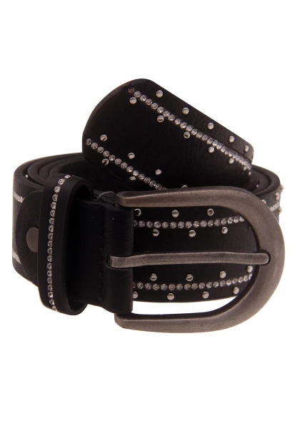 Leslii Damen-Gürtel Strass-Gürtel schwarzer Gürtel Glitzer-Gürtel Breite 3,5cm schwarz Jubiläumsangebot