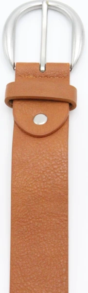 Leslii Damen-Gürtel Basic Uni einfarbig brauner Gürtel Breite 3,5cm Dornschließe Silber Cognac Exklusive Angebote