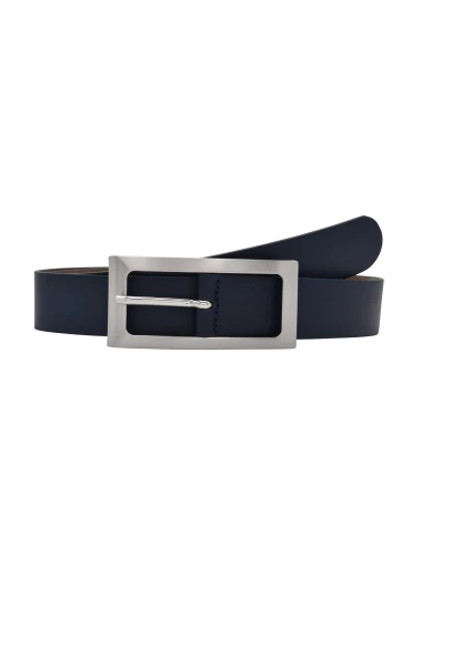 Leslii Premium Gürtel echter Leder-Gürtel blauer Gürtel Kalbs-Nappaleder Breite 3cm Narbung Navy Sil Große Rabatte