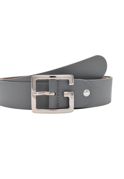 Leslii Premium Gürtel echter Leder-Gürtel grauer Gürtel Breite 4cm Kalbs-Nappaleder Narbung Grau Sil Saisonale Angebote
