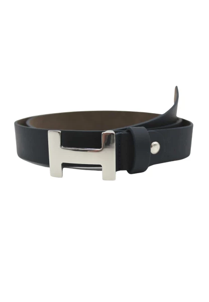 Leslii Premium Gürtel echter Leder-Gürtel blauer Gürtel Breite 3cm Kalbs-Nappaleder Narbung Navy Riesige Ersparnisse