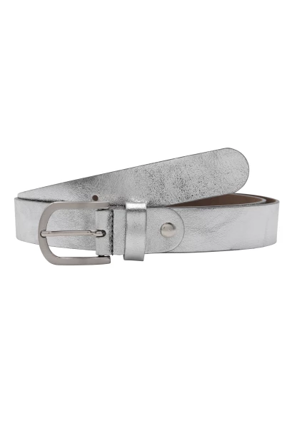 Leslii Premium Gürtel echter Leder-Gürtel silberner Gürtel Breite 3cm Kalbs-Nappaleder Narbung Silbe Super Sparpreis