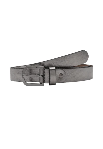 Leslii Premium Gürtel Leder-Gürtel grauer Gürtel Kalbs-Nappaleder Breite 3cm Narbung Gun Metal Grau Bis zu 50% Rabatt