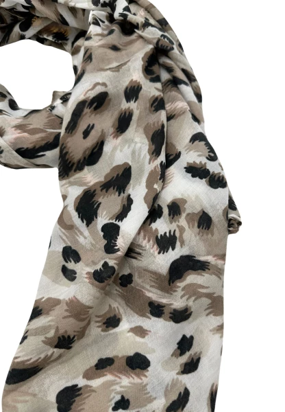 Leslii Schal Leo Muster in Beige Schwarz Online