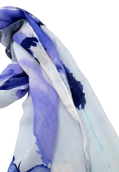 Leslii Schal Blumen Muster in Blau Schwarz Outlet