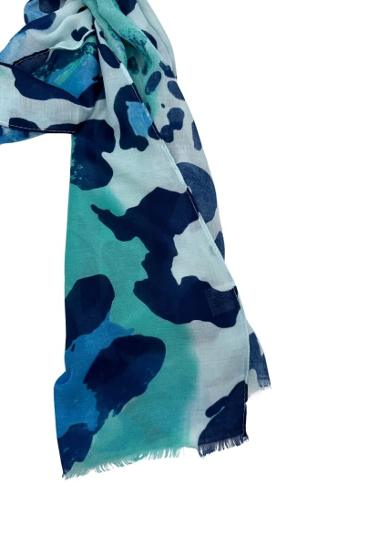 Leslii Schal Leo Look in Blau Türkis Auslauf