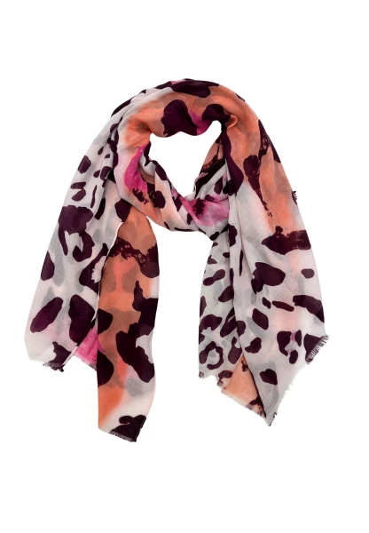 Leslii Schal Leo Look in Pink Orange Angebote