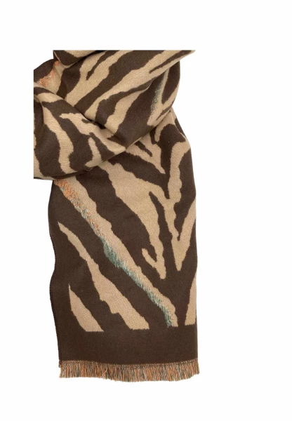 Leslii Schal mit Zebra-Muster Coffee Braun Fabrikverkauf