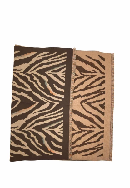 Leslii Schal mit Zebra-Muster Coffee Braun Fabrikverkauf