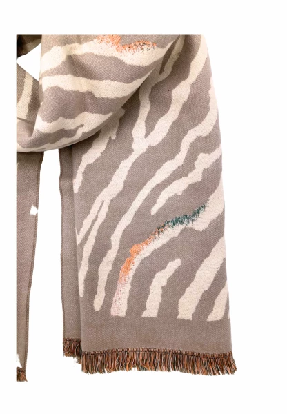 Leslii Schal mit Zebra-Muster Beige Meist gekauft
