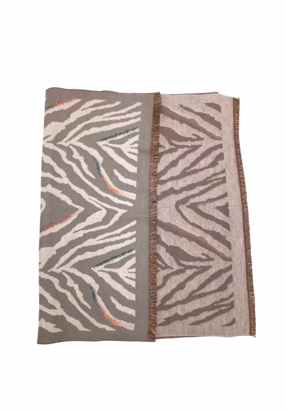 Leslii Schal mit Zebra-Muster Beige Meist gekauft
