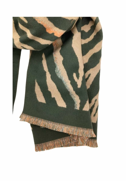 Leslii Schal mit Zebra-Muster Oliv Limitierter Zeitrabatt