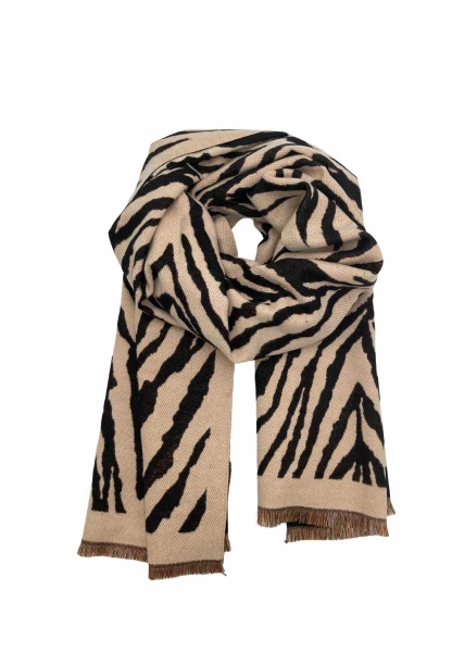 Leslii Schal mit Zebra-Muster Schwarz Fabrik Onlineshop