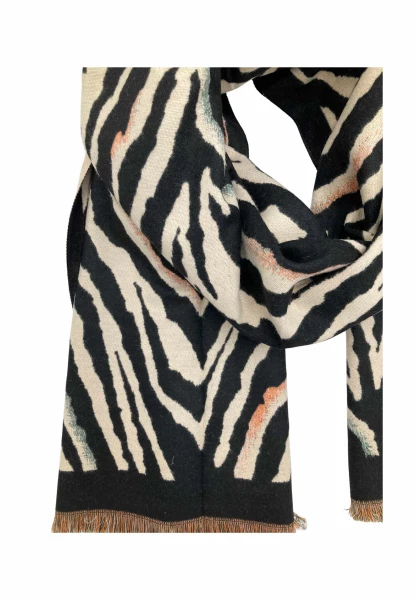 Leslii Schal mit Zebra-Muster Schwarz Fabrik Onlineshop