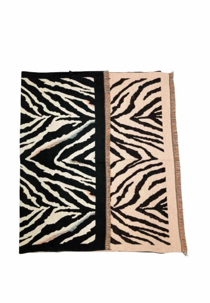 Leslii Schal mit Zebra-Muster Schwarz Fabrik Onlineshop