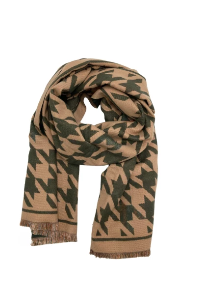 Leslii Schal mit Pepita-Muster Oliv Beige Rabatt