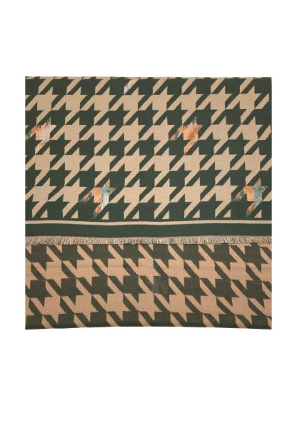 Leslii Schal mit Pepita-Muster Oliv Beige Rabatt