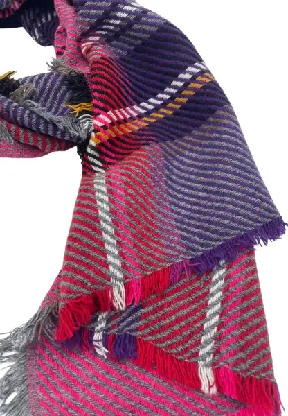 Leslii karierter Schal Lila Online Shopping