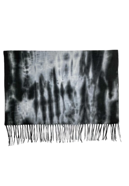 Leslii Schal Fransen Batik Schwarz Grau Saisonschlussverkauf