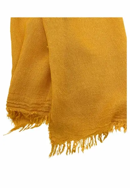 Leslii Schal Uni Viskose Bambus Natur-Schal senffarbener Schal nachhaltig Bamboo Indoor Schal Curry Heißer Verkauf
