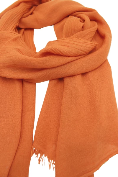 Leslii Schal Uni Viskose Bambus Natur-Schal einfarbig nachhaltig Bamboo Indoor Schal Korall-Orange Kauf eins, bekomm eins gratis