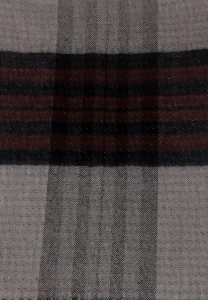 -50% SALE Leslii Schal Muster-Mix gemusterter Schal Streifen-Muster Fransen-Schal kariert Braun JETZT KAUFEN