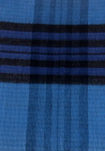 -50% SALE Leslii Schal Muster-Mix gemusterter Schal Streifen-Muster Fransen-Schal kariert in Blau Letzter Tag
